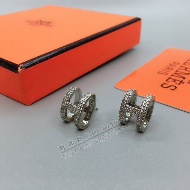 Hermes首飾品 愛馬仕H經典耳釘 Hermes愛情魔法方形琺瑯耳環  zgh1512